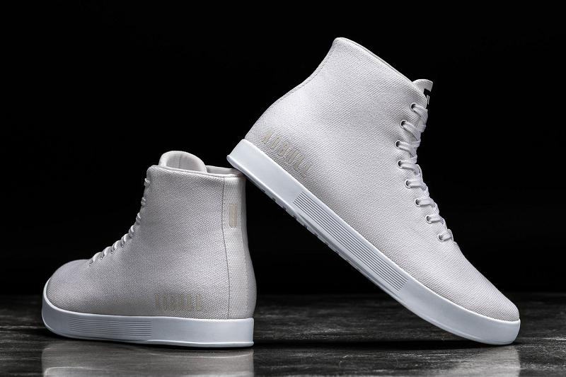 White Nobull High-Top Canvas Men's Trainers | CA T1449C